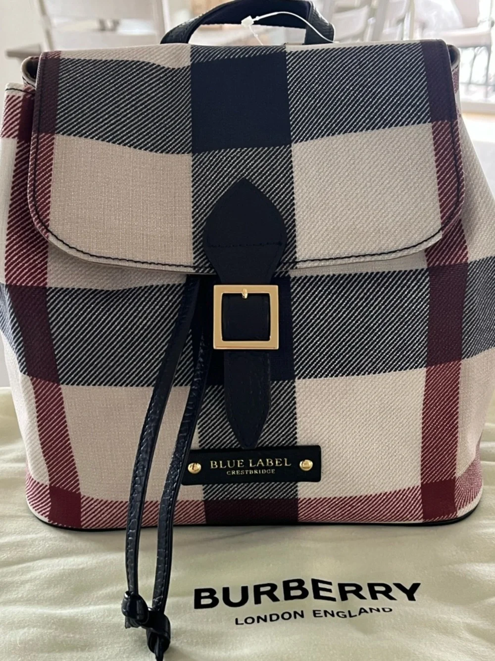 Burberry of Japan Exclusive Blue Label Crestbridge Check Canvas Backpack NWOT
